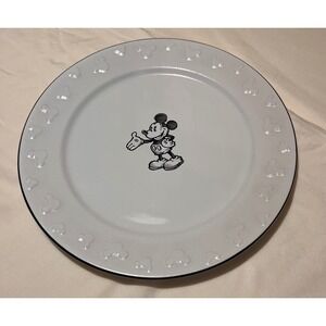 Disney Gourmet Mickey Mouse Dinner Plate 11" Black Embossed
